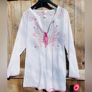 Women’s crisp white sleep shirt | medium